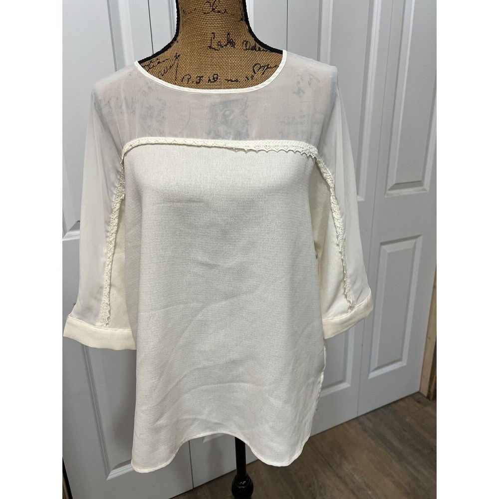 Harve Benard Ivory Oversized Blouse Size L